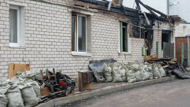 Professional Fire Damage Restoration technician working in Big Lake, MN
